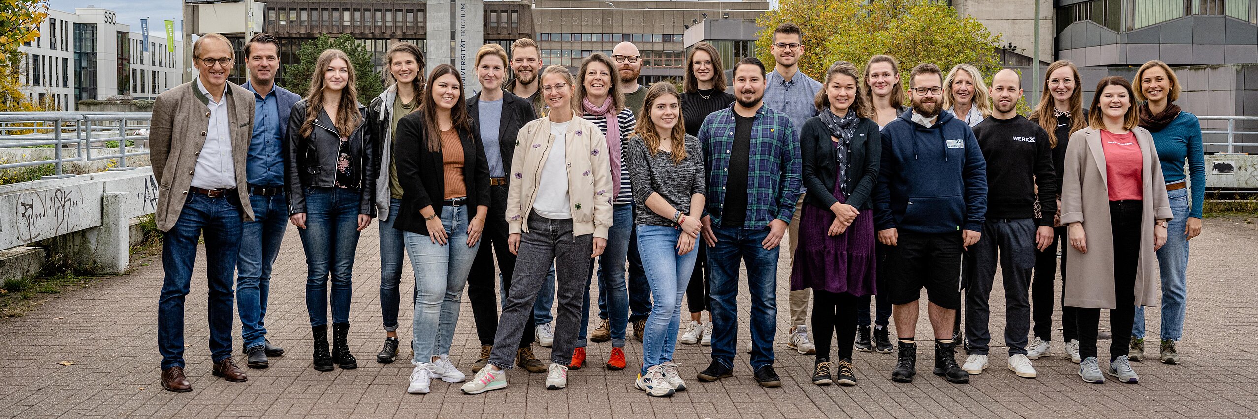 The WORLDFACTORY Team in front of the RUB building